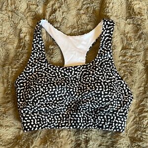 Black and White Patterned Sports Bra